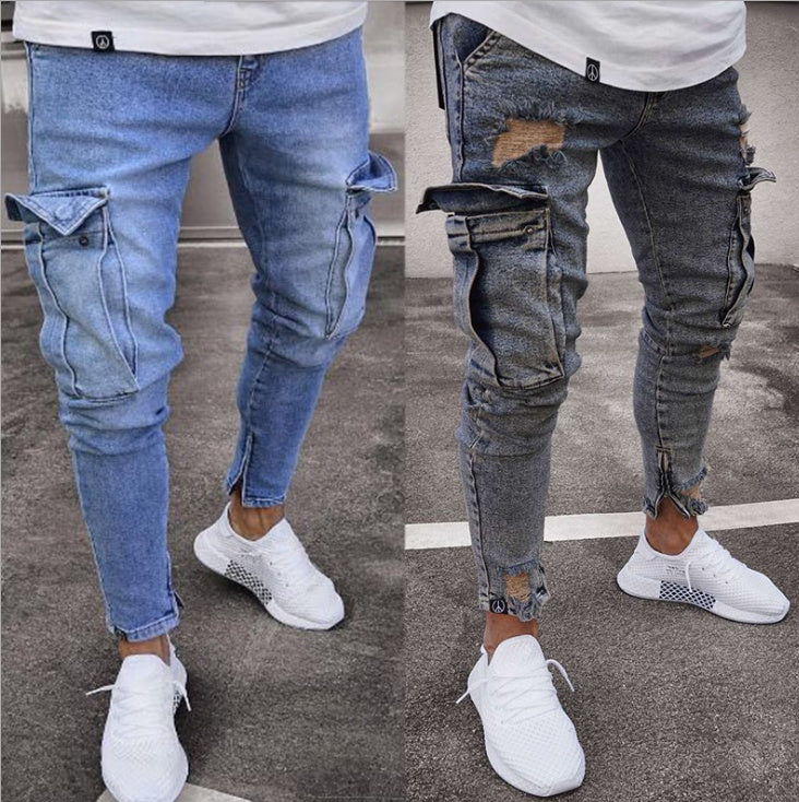 CARGO Hole Denim STYLISH Jeans Men - Swefashionstore