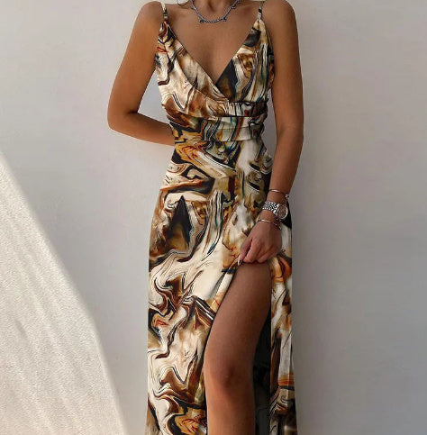 V-neck Summer Fashion Slim Suspender Dresses For Women