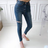 Temperament Ripped Trousers Pencil Skinny Low-Waist Jeans - Swefashionstore