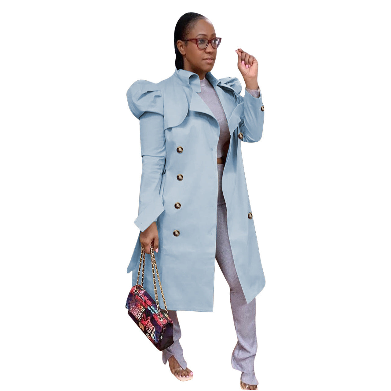 Pure Color All-match Long Trench Coat Women&