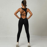 Yoga Jumpsuit with V-shaped Back Design Sleeveless for Ultimate Comfort and Flexibility - Swefashionstore