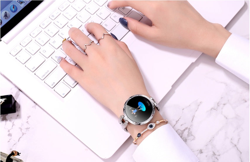 Smartwatch für Damen, wasserdicht, Herzfrequenzmesser