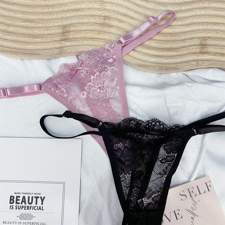 Hollow Lace Adjustable Buckle Low Waist Soft Comfortable Underwear Women - Swefashionstore