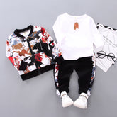 Boys Handsome Autumn And Winter Clothes Three-Piece Kid Clothes - Swefashionstore