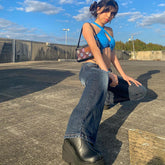 Street Fashion Casual Low-Waist Straight Slim Jeans - Swefashionstore