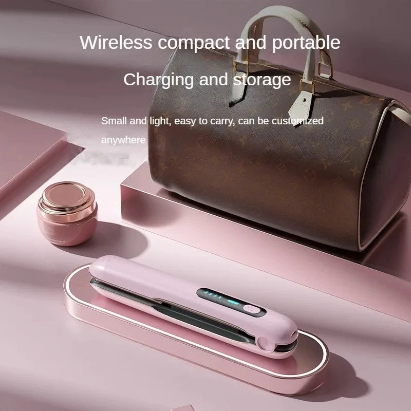 Wireless Hair Straightener Flat Iron Mini 2 IN 1 Roller USB 5000mAh