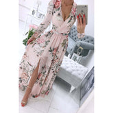 Long Sleeve Chiffon Printed BOHEMIAN Dress Women - Swefashionstore
