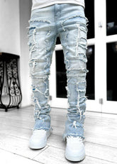 Long Tight Fit Stacked Jeans For Mens Clothing - Swefashionstore