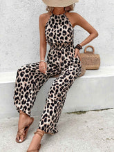Leopard Print Sleeveless Wide-Leg Pants for Women - Swefashionstore