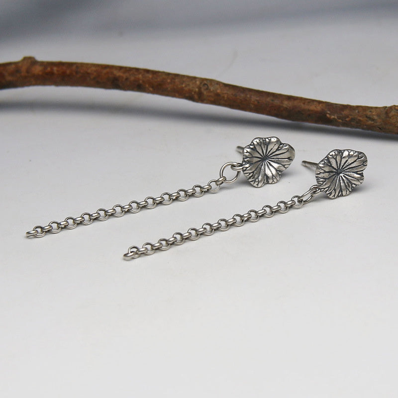 925 Sterling Silver Long Tassel Stud Earrings - Swefashionstore