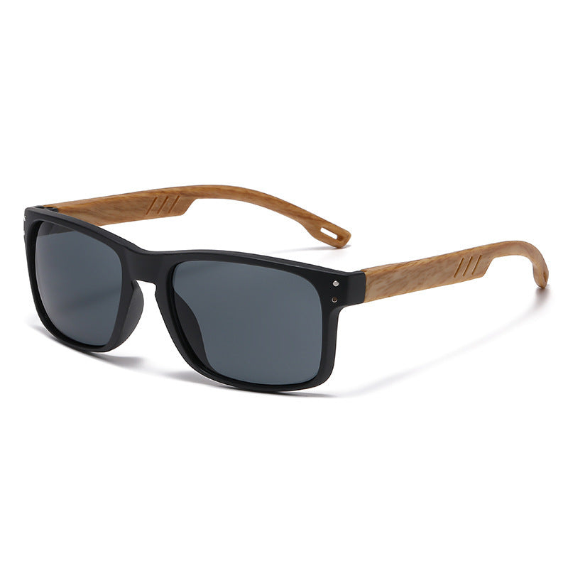 RETRO Holzmaserung UV400 Bein Sonnenbrille