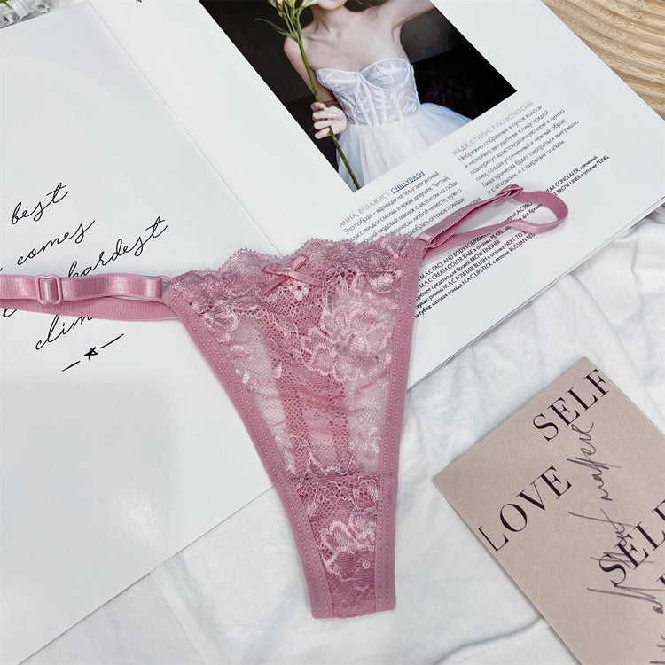 Hollow Lace Adjustable Buckle Low Waist Soft Comfortable Underwear Women - Swefashionstore