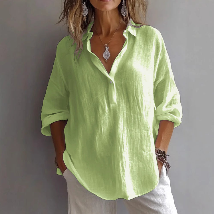 Fashion Long-sleeved Lapel Pullover Shirt - Swefashionstore
