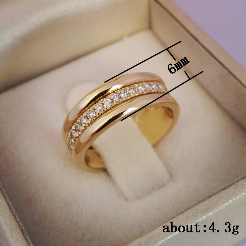 Simple Golden Sliver Rhinestones Ring - Swefashionstore