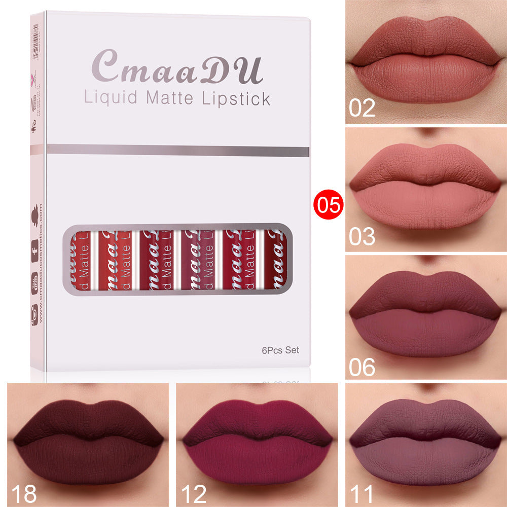6 Boxes Of Matte Non-stick Cup Waterproof Lipstick - Swefashionstore