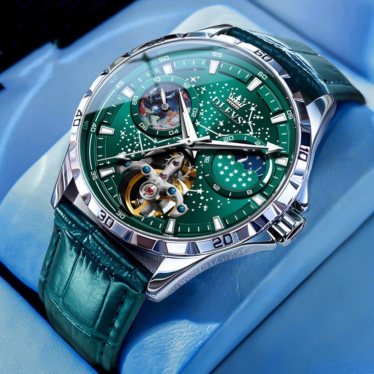 Fashion Starry Sky Mechanical Watch Business Hollow Waterproof Men - Swefashionstore