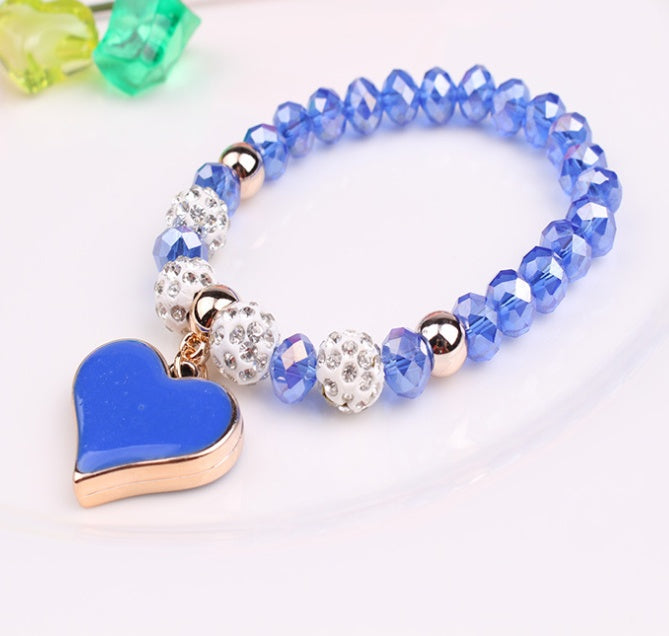 ELASTIC Crystal & Bangle HEART Bracelets