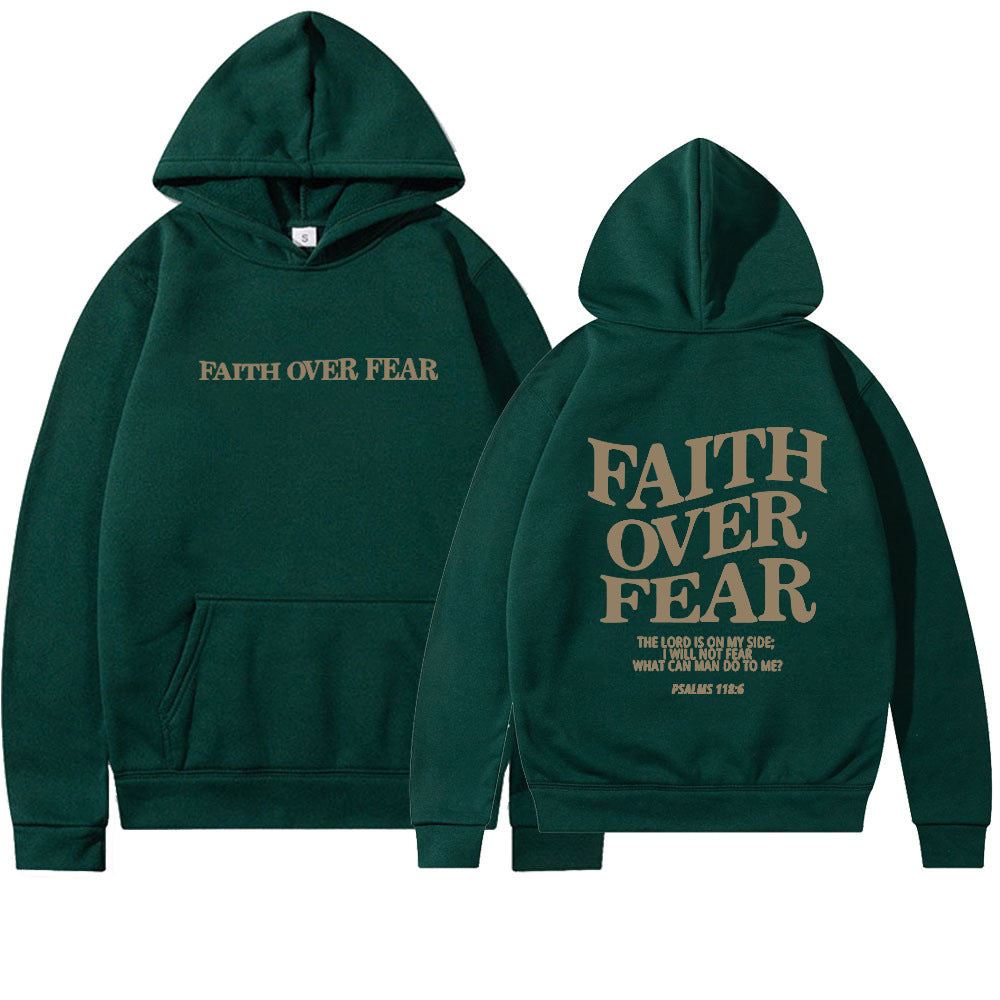 Faith Over Fear Christian Hoodie - Inspirational Hoodie for Daily Motivation - Swefashionstore