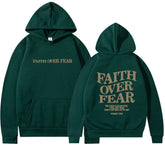 Faith Over Fear Christian Hoodie - Inspirational Hoodie for Daily Motivation - Swefashionstore