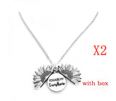 Sunflower Double Lettering Necklace - Swefashionstore