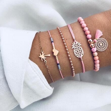 BESTSELLER PERLENKETTE Armband SET Fußkettchen