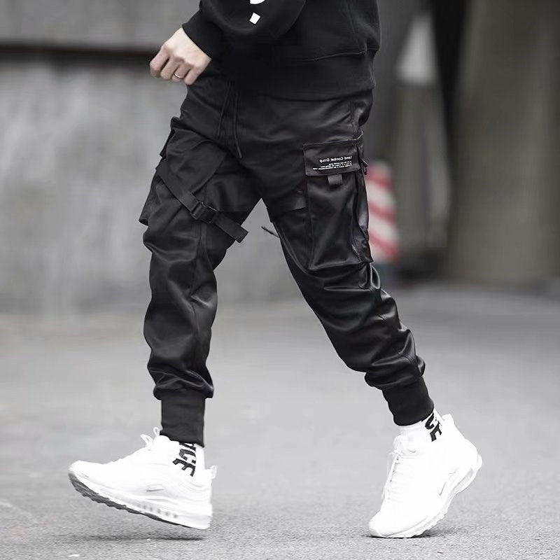 Neue Bänder Harem Jogger Männer Cargohose