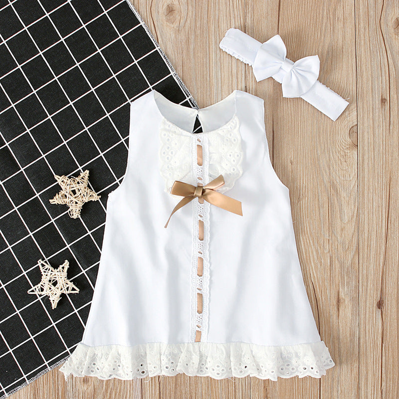 Girls baby sleeveless bow skirt - Swefashionstore