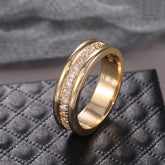 Simple Golden Sliver Rhinestones Ring - Swefashionstore