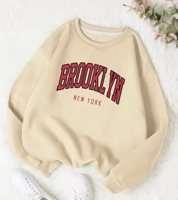 Personality Trend Printed Crew Neck Sweatshirt Women - Swefashionstore