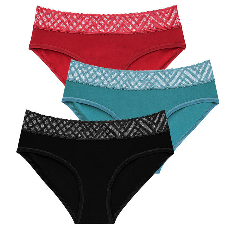 UNDERWEAR Medium and LOW-WAIST With Lace Trim - Swefashionstore