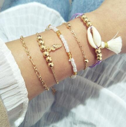 BESTSELLER PERLENKETTE Armband SET Fußkettchen