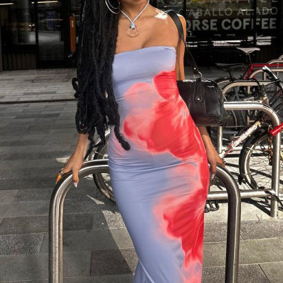 Long Dress Summer Sexy Pint Party Beach Dresses Women's Clothing