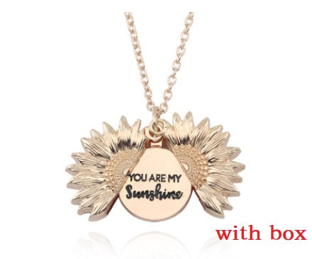 Sunflower Double Lettering Necklace - Swefashionstore