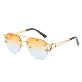 Rimless Leopard Head Sunglasses Women Men&