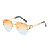 Rimless Leopard Head Sunglasses Women Men&