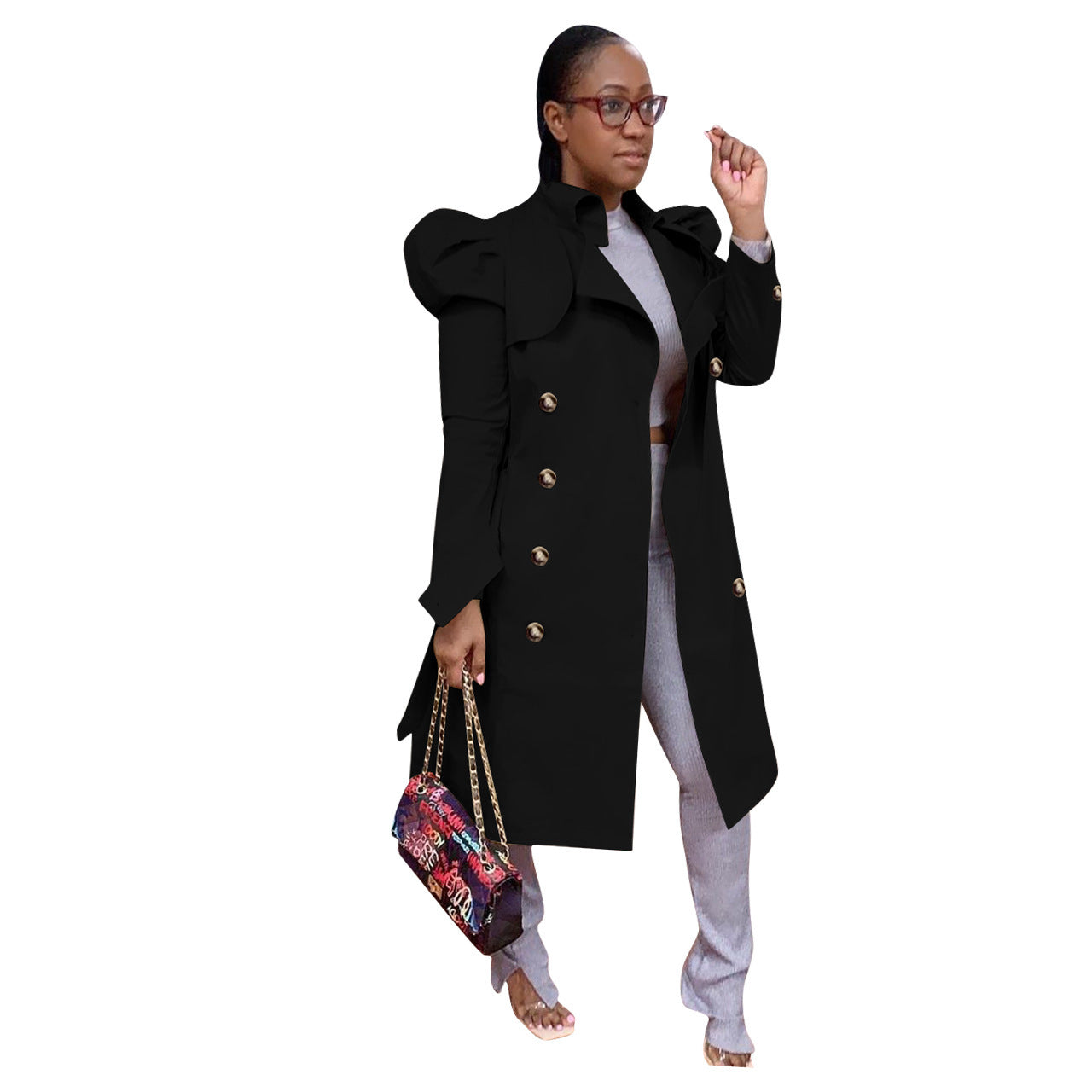 Pure Color All-match Long Trench Coat Women&