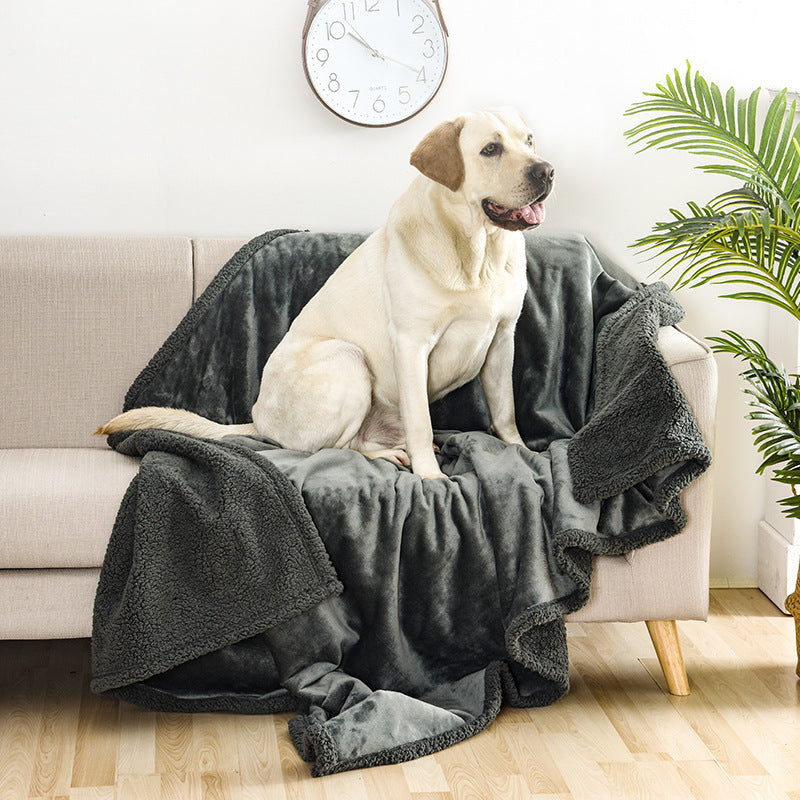 Flannel Cotton Wool Sherpa Thick Pet Blanket Dog Kennel - Swefashionstore