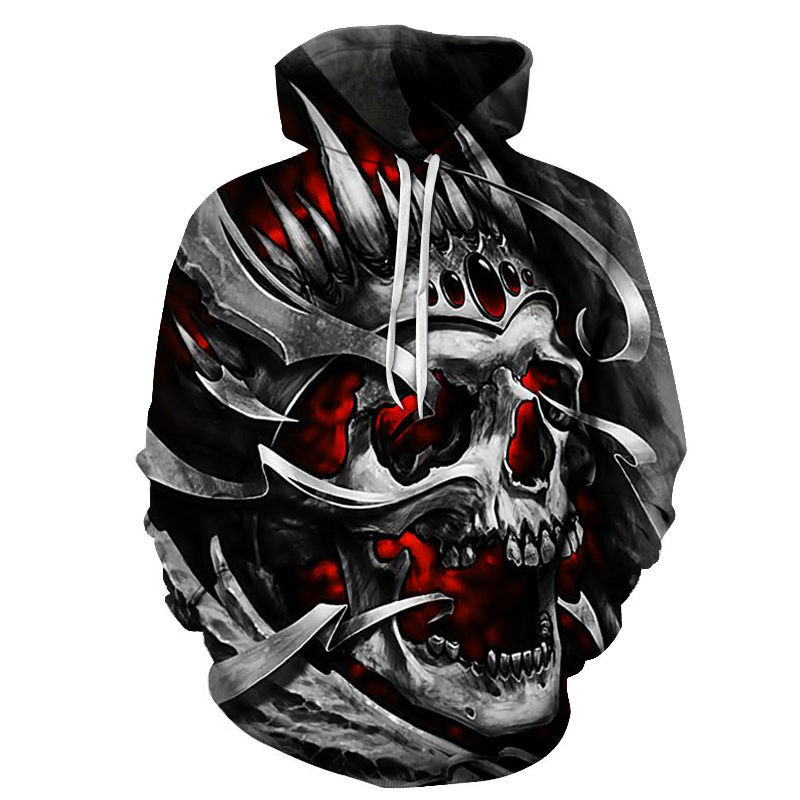 All kinds of fancy scary skull print hoodies - Swefashionstore