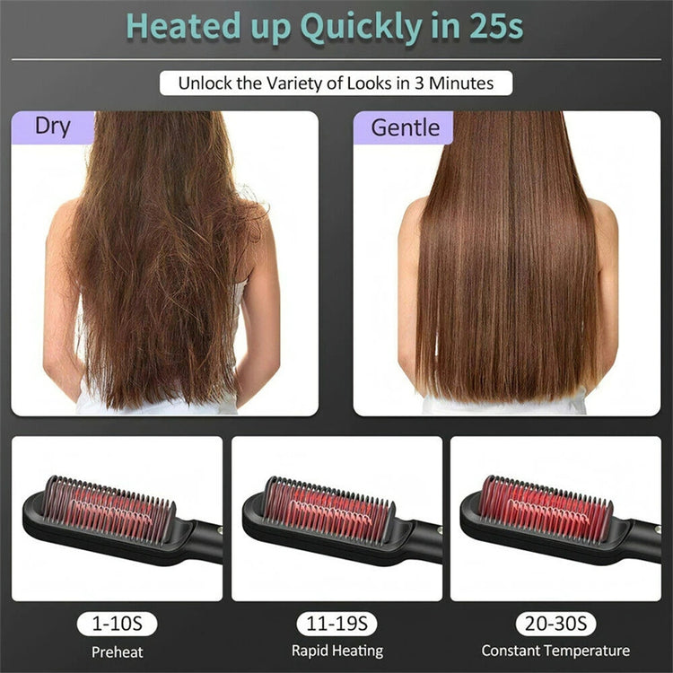 Hot Electric Hair Straightener And CurlingBrush - Swefashionstore