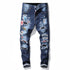 DENIM jeans famous D2 zipper blue hole Pencil Pants - Swefashionstore