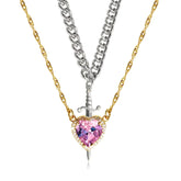 Heart And Sword Necklace Set - Swefashionstore