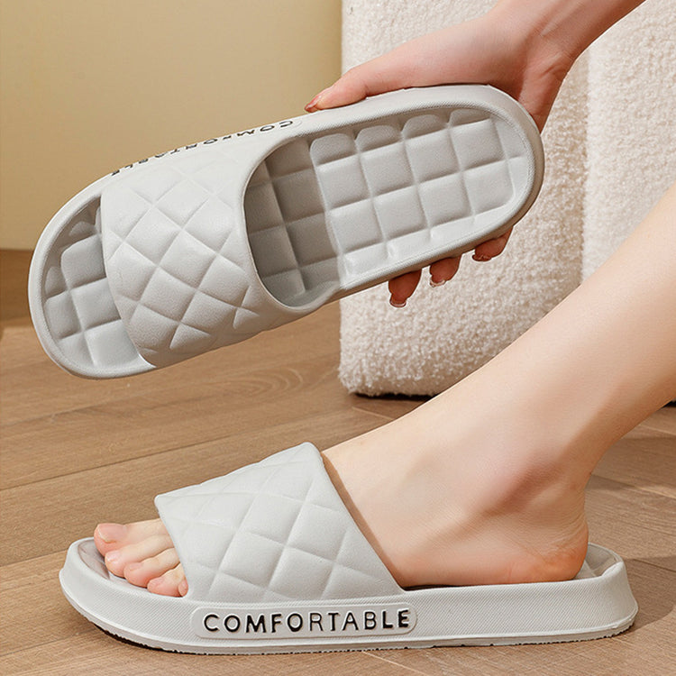 Home Slippers With Plaid Design - Swefashionstore