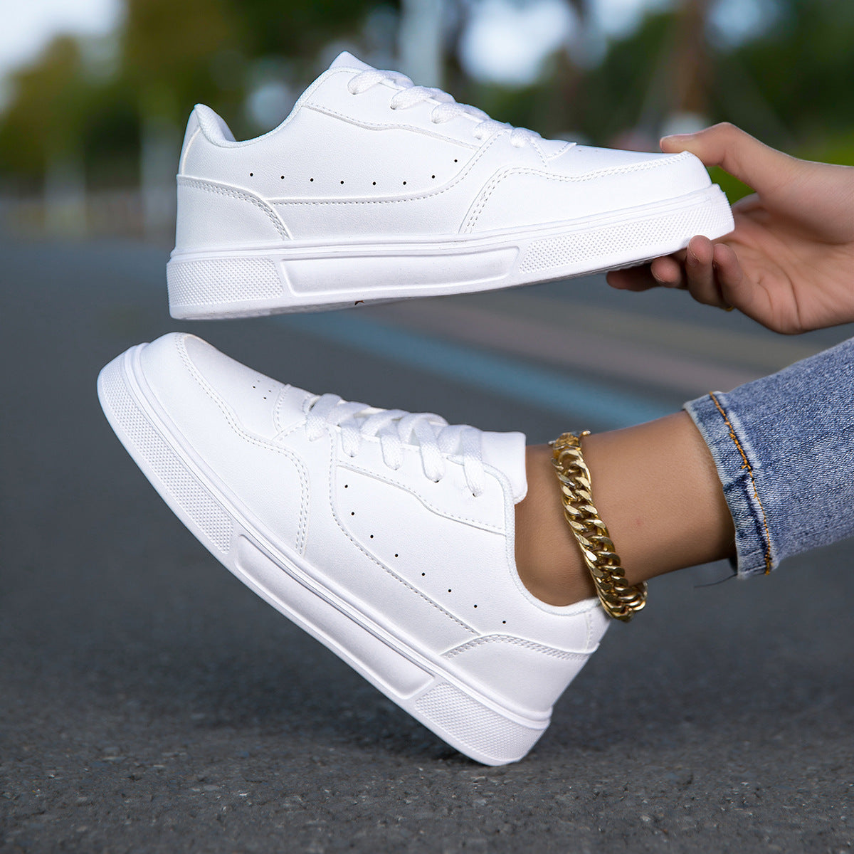 Atmungsaktiv Weiß CASUAL Sneaker Atmungsaktiv