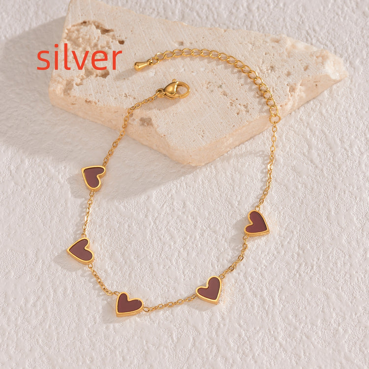 Ins Love Bracelet Stainless Steel Dripping Heart Bracelet Fashion Valentine&