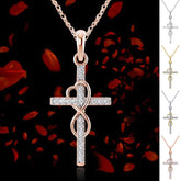 Alloy Pendant With Diamond And Eight-character Cross Necklace - Swefashionstore