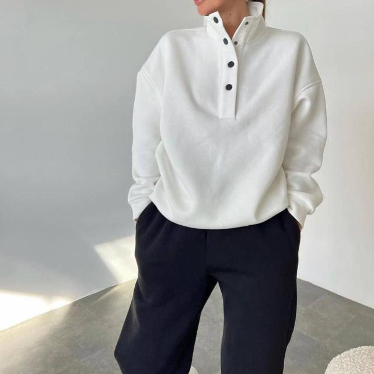 Lässige Pullover Lange Hose Set Warm Hoodie Für Frauen 2 Stück
