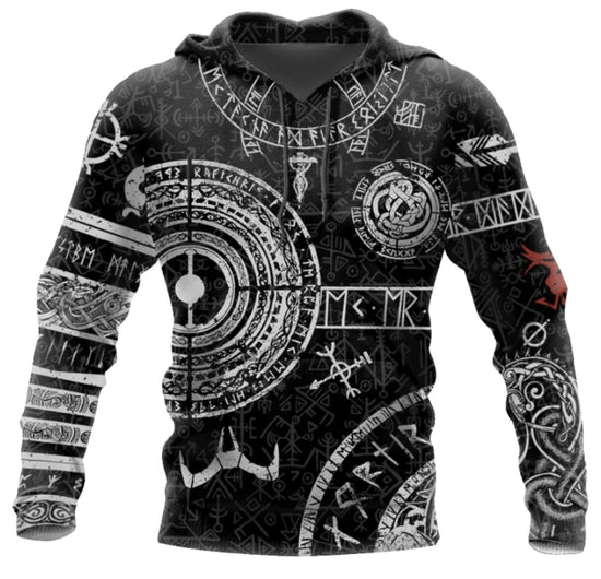 Viking Odin Tattoo D Printed Men hoodies - Swefashionstore