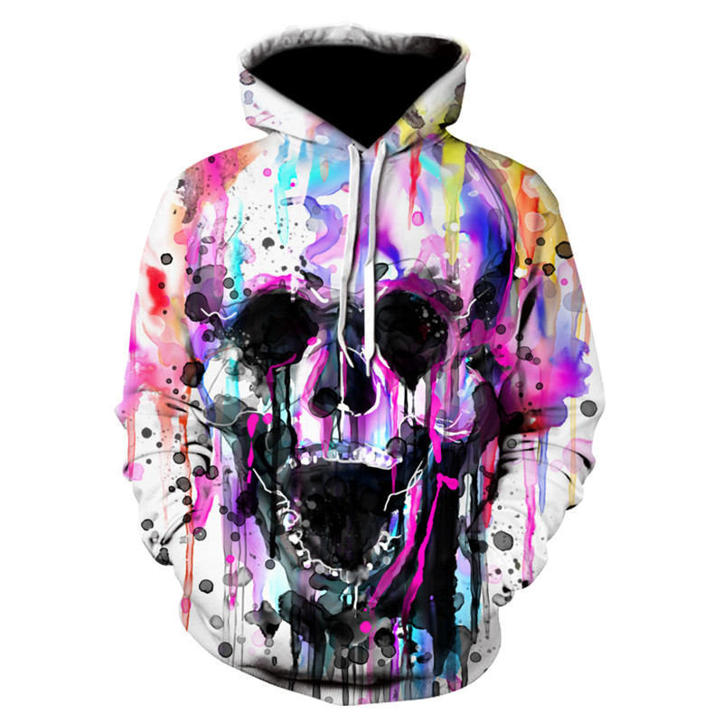 All kinds of fancy scary skull print hoodies - Swefashionstore