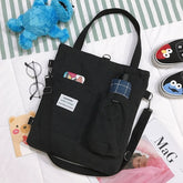 Harajuku Canvas Handbag With Pockets - Swefashionstore