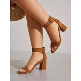 Open Toe Sandals With Heel Wrapped Strap - Swefashionstore
